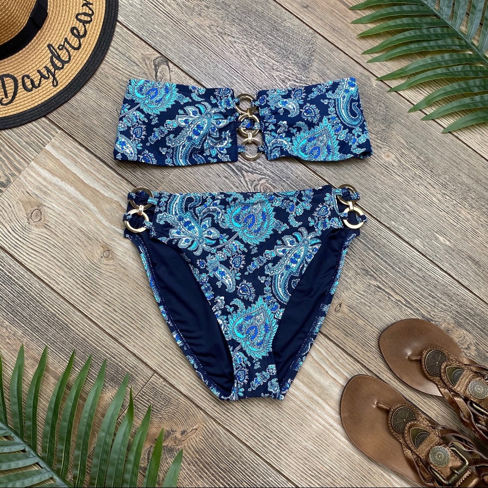 SOLD! Michael Kors 2 Pc Bandeau Bikini Swimsuit - Picture 4 of 8
